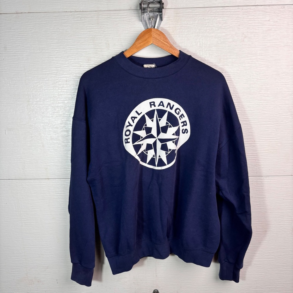 Vintage 90s Royal Rangers Sweatshirt Navy Graphic Crewneck GPH Missouri XL